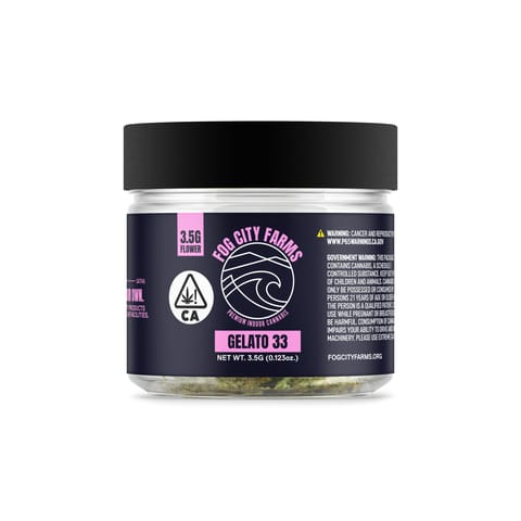 FOG CITY FARMS - INDOOR FLOWER - GELATO 33 - 3.5G