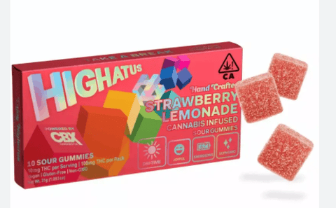 Highatus | Strawberry Lemonade | Sour Gummies | Sativa | 100mg | 10ct
