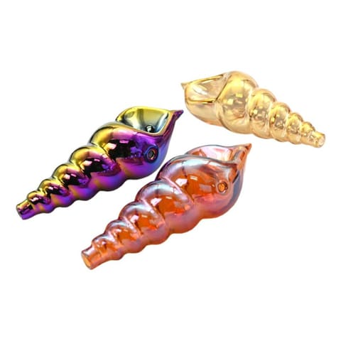 High Mountain Imports | 4.5" Electro Plated Shell Hand Pipe