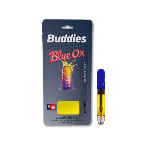 FLAVORED PREMIUM CANNABIS OIL CARTRIDGE | BLUE OX | HYBRID | 1 GRAM | 510 THREAD