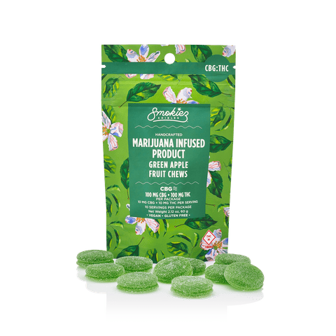 Smokiez - Sour Green Apple Fruit Chews 1:1 - 100mg 10ct