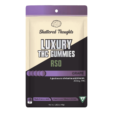 Grape 200mg RSO infused Gummies | Shattered Thoughts