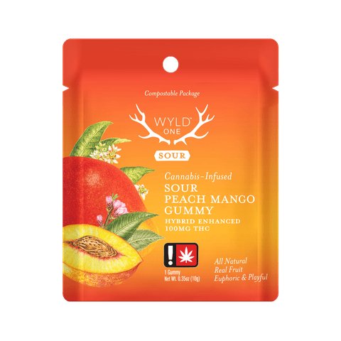 Sour Peach Mango Wyld Ones 100MG Gummy (Wyld)