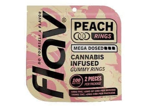Flav | Peach Mega Ring | Edible | 2pk | 100mg