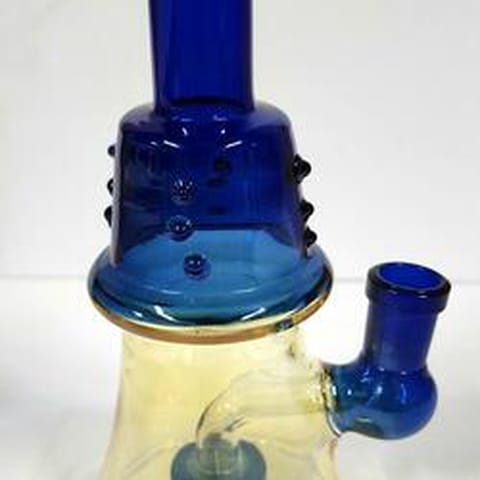 Waterpipe bong 6" blue & gold fume