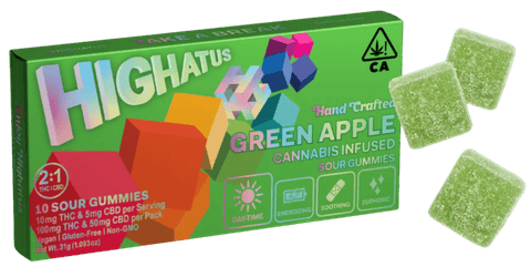 KB - HIGHATUS - CBD GUMMY - 2:1 THC SOUR GREEN APPLE - 150MG