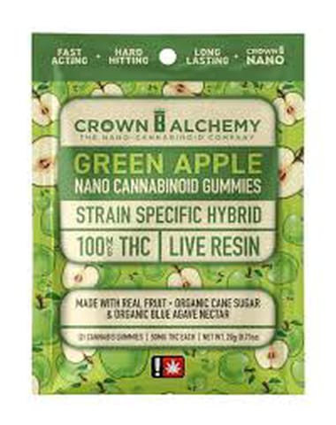 Green Apple Live Resin Gummy 100mg 2pc Crown B Alchemy