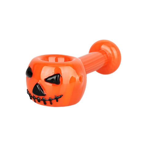 Jack-O-Lantern Glass Hand Pipe - 4"