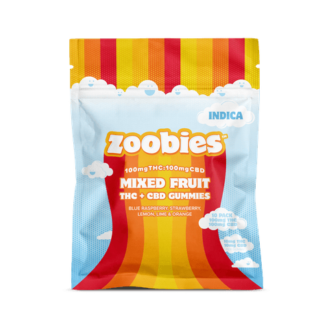 Indica Mixed Fruit 1:1 THC:CBD Gummies (10pk/100mg)