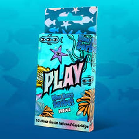 PLAY - Blue Razz Sorbet- 1g Hash Infused Distillate Cart