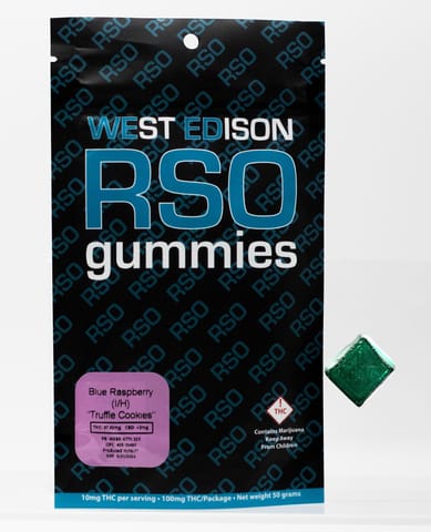 Blue Raspberry 100mg RSO Gummie (I/H) West Edison