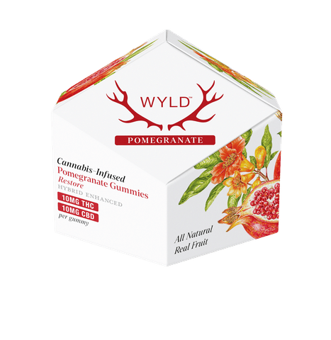 Wyld | Gummies | Pomegranate | Hybrid 100mg THC 100mg CBD