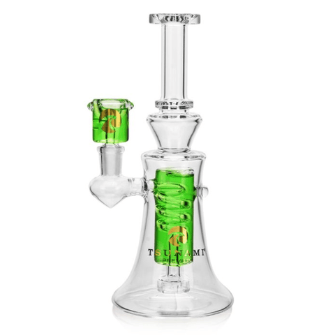 Water Pipe - Freezable Glycerine - Swirl Edition - 9" - Green