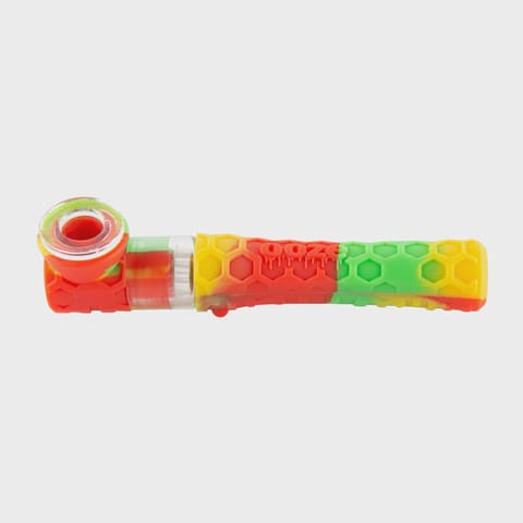Ooze Piper Silicone Glass Hand Pipe & Chillum - Rasta