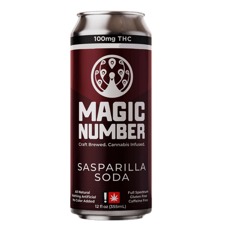 MAGIC NUMBER | LIVE RESIN SODA | SASPARILLA | INDICA | 100MG TOTAL | 12 FL/OZ