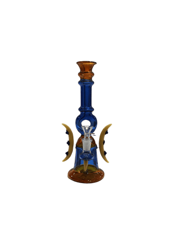 11” Moon Glass Water Pipe | Amber