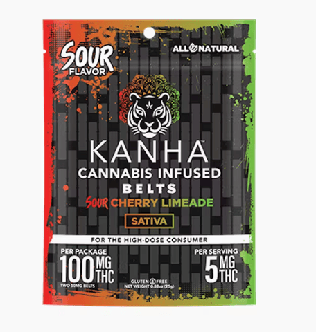 KANHA - Sour Belts | Sour Cherry Limeade | Sativa 100mg 30g