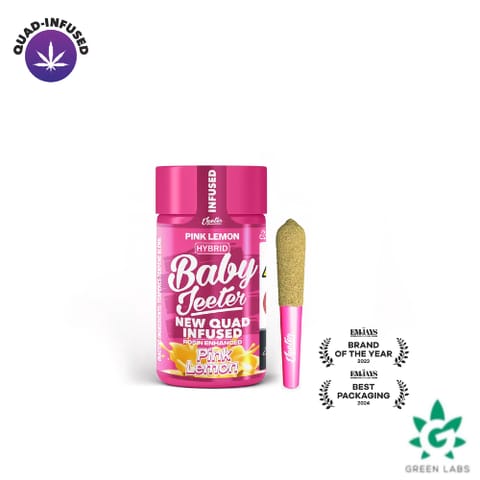 (REC) Baby Jeeter - Rosin Enhanced Diamond Infused 0.5g x 5 Pre-Roll Pack - Pink Lemon
