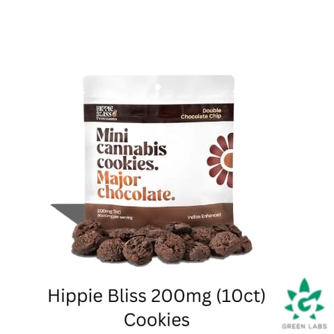 (REC) Hippie Bliss Provisions 200mg Mini cannabis cookies - Double Chocolate Chip (Indica)