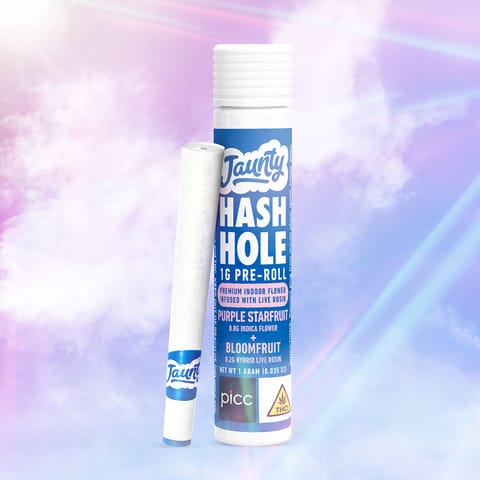 Jaunty - 1g Infused Hash Hole Preroll - Purple Starfruit