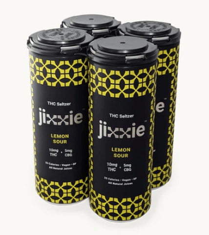 Jixxie - Lemon Sour THC:CBG Hemp Seltzer - 12oz - Lemon - 10mg - 4 Pack