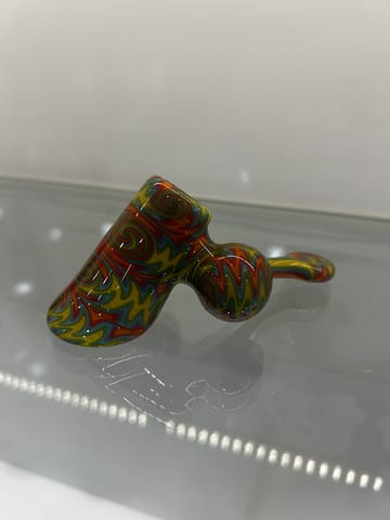 Justin Galante Glass- Sherbert Bent Neck Thumber Hammer