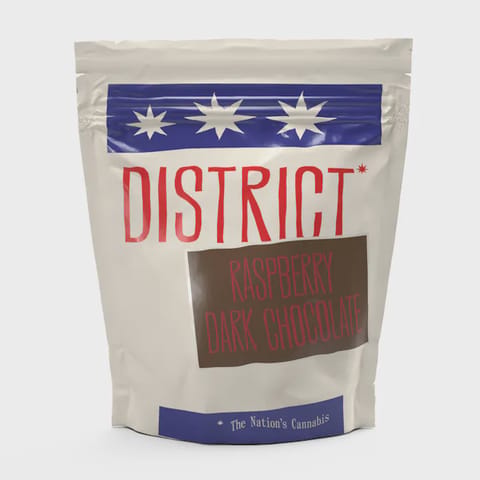District Cannabis | Raspberry Dark chocolate | Edible 20mg (10-Pack)