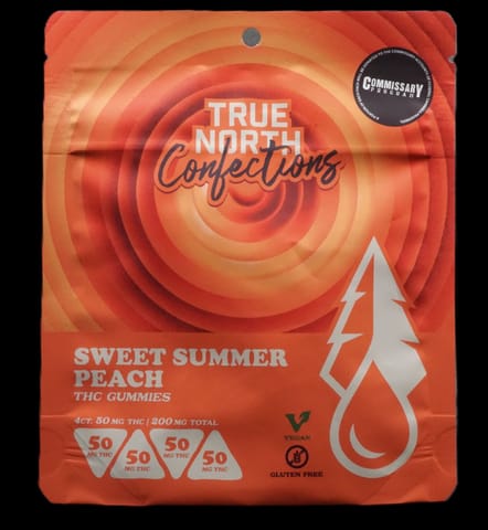Sweet Summer Peach 4x50mg THC Vegan Gummies