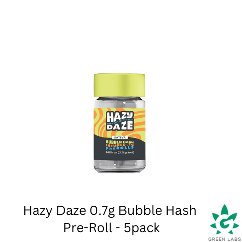 (REC) Hazy Daze .7g Bubble Hash Prerolls - 5pk - Electric Peanut Butter Cookie #2 (SATIVA)