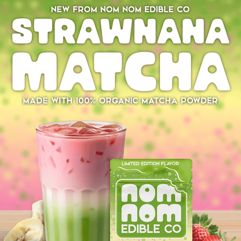 Nom Nom Distillate Gummies 200mg | Strawnana Matcha