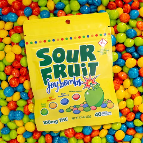 JoyBombs Sour Fruit 100mg Fruit Chews
