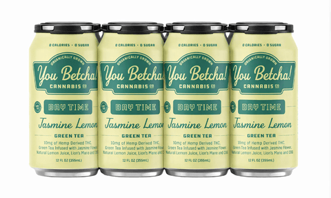 You Betcha - Jasmine Lemon Green Tea - DAYTIME - 10mg THC, 5mg CBG, 400mg Lions Mane, 50mg Caffeine - Jasmine Lemon - 4-Pack