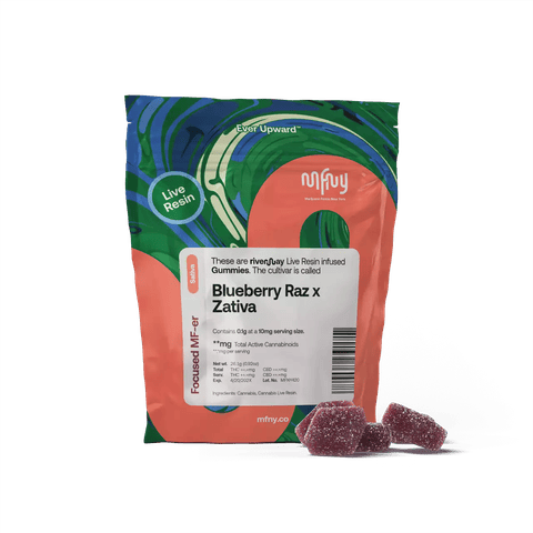 Blueberry Raz x Zativa Live Resin Gummies (10pk)