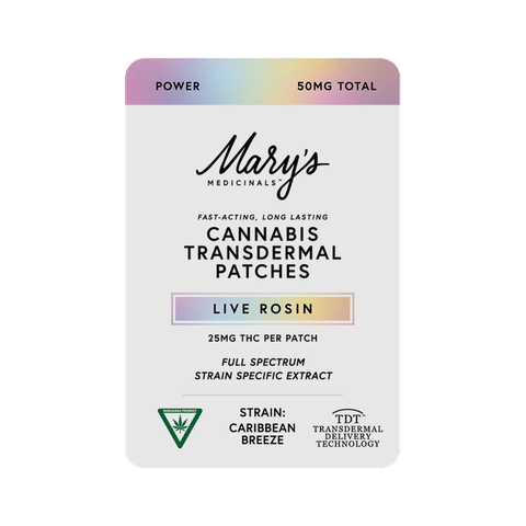 Marys Medicinals-Transdermal-Patches-Power Caribbean Breeze Rosin-2ct-(50mg THC)-Rec MI-24PK