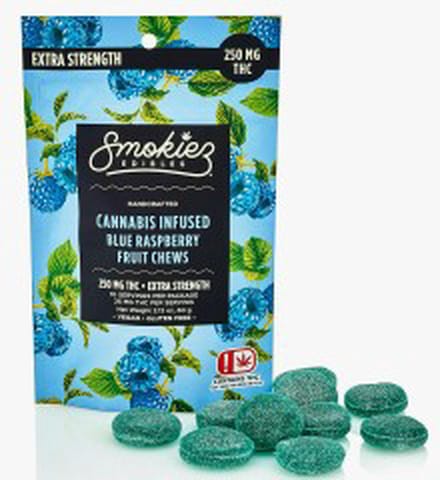Smokiez | Sweet Blue Raspberry | Indica | 250mg | THC Fruit Chews