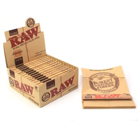 Raw Classic King Size Rolling Papers with Tips