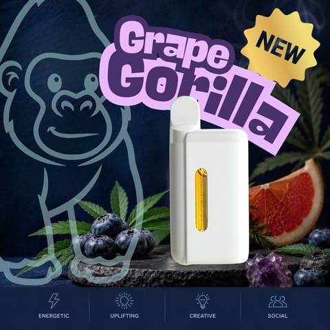 NEW!! Grape Gorilla 4g Distillate All-in-One Vape by Oil by Craft | Golden Rookie