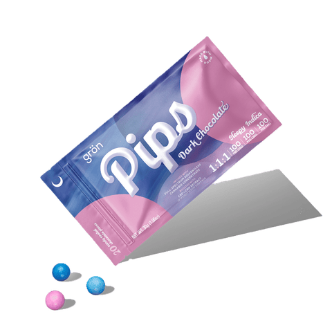 PIPS - FULL SPECTRUM CANNABIS BLEND + ROSIN | 1:1:1/CBD:CBN:THC | DARK CHOCOLATE | INDICA | 100MG TOTAL | 20 PIECES