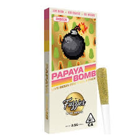 Fuzzies | Papaya Bomb | Live Resin Infused Preroll | Indica | 2.5g | 5pk