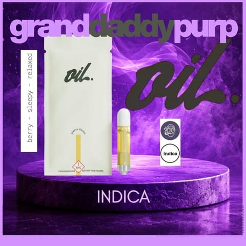 Grand Daddy Purps 1g Distillate Vape Cartridge by Oil by Craft | Golden Rookie