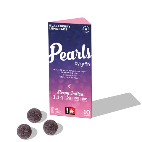Gron Pearls | 1:1:1 CBD:CBN:THC Sleepy Indica Blackberry Lemonade 100mg