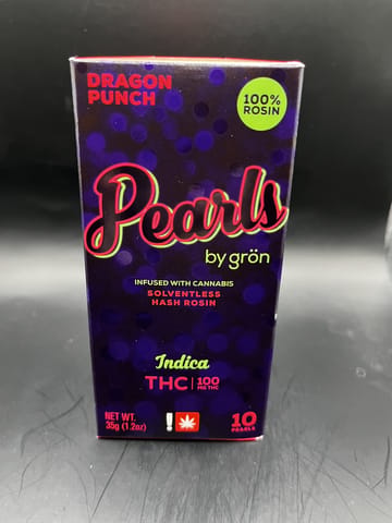 Grön | 100MG | Dragon Punch (Indica) Rosin Pearls | 10pk