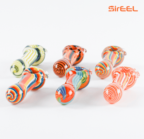 SirEEL | 5" Full Linework Stripe Spoon Pipe (Assorted Colors)