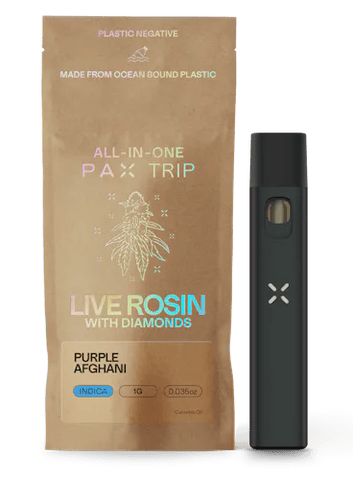 Purple Afghani 1g TRIP Live Rosin + Diamonds All-in-One Vape by PAX | Golden Rookie