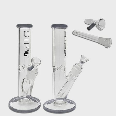 STR8 10'' Water Pipe Straight Tube w/ Ice Catcher (Blue)