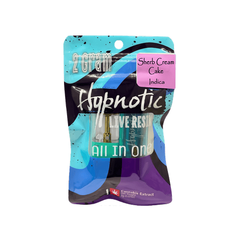 HYPNOTIC | LIVE RESIN CARTRIDGE | SHERB CREAM CAKE | INDICA | 2 GRAMS | DISPOSABLE