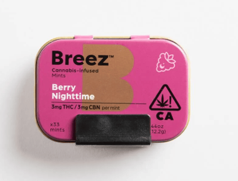 BREEZ MINTS Berry Nighttime Mint Tin (60 MG THC + 60 MG CBN)