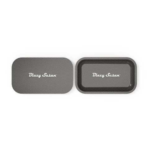 Blazy Susan Rolling Tray (with lid) - - Carbon Black Fiber