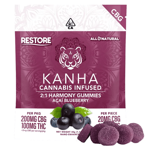 Kanha | Acai Blueberry (H) 2:1 | 20 mg CBG / 10mg THC x 10 Gummies