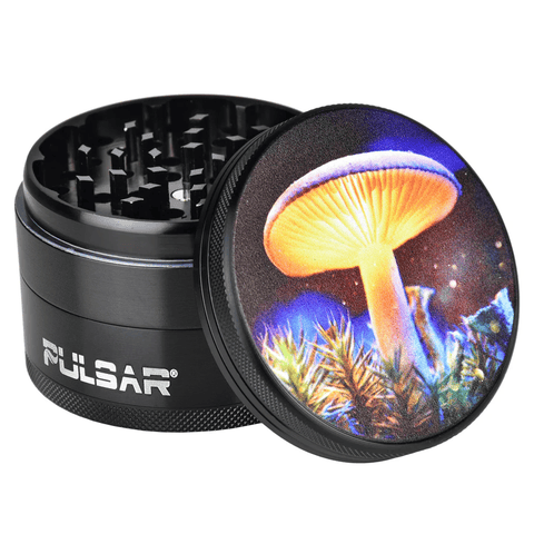 Pulsar Grinders 63mm 4pc Metal | Mystical Mushroom